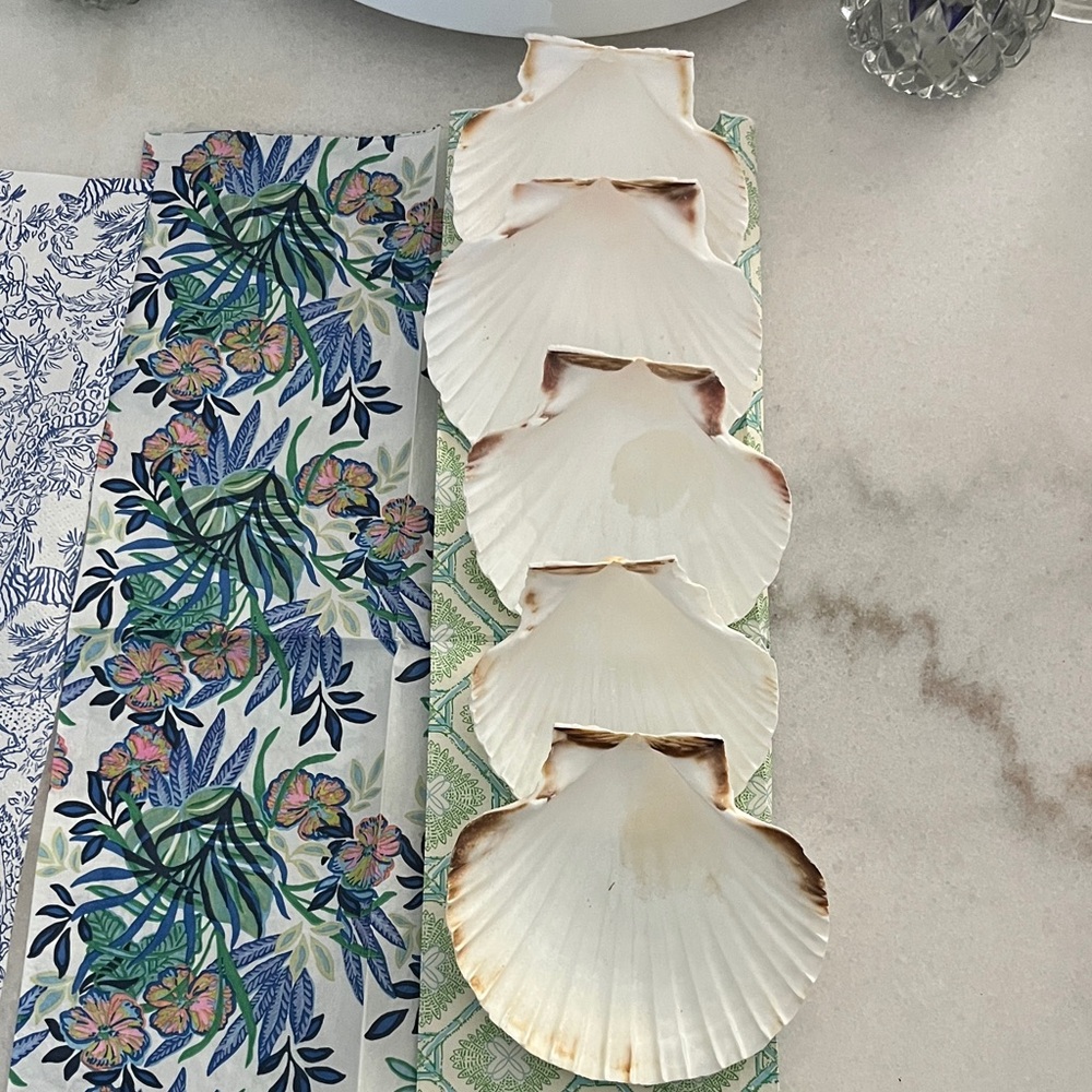 DYI Decoupage Set Lilly Pulitzer Napkins 3 Designs (5) Large Scallop Shells